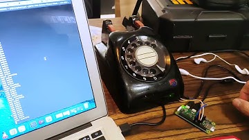Fujitsu Type 600 Rotary Telephone (1960s) hooked up to a Raspberry Pi Zero W
