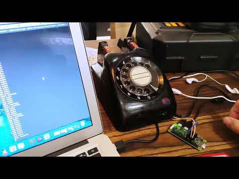 Fujitsu Type 600 Rotary Telephone (1960s) hooked up to a Raspberry Pi Zero W