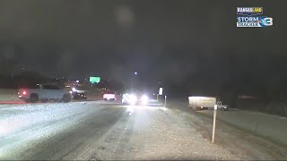 Roads remain slick, several slide-offs at K-96 and Oliver