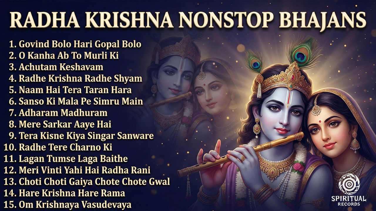 Nonstop Peaceful Devotional Music 🌼 Superhit Krishna Bhajans | Radha Krishna Songs