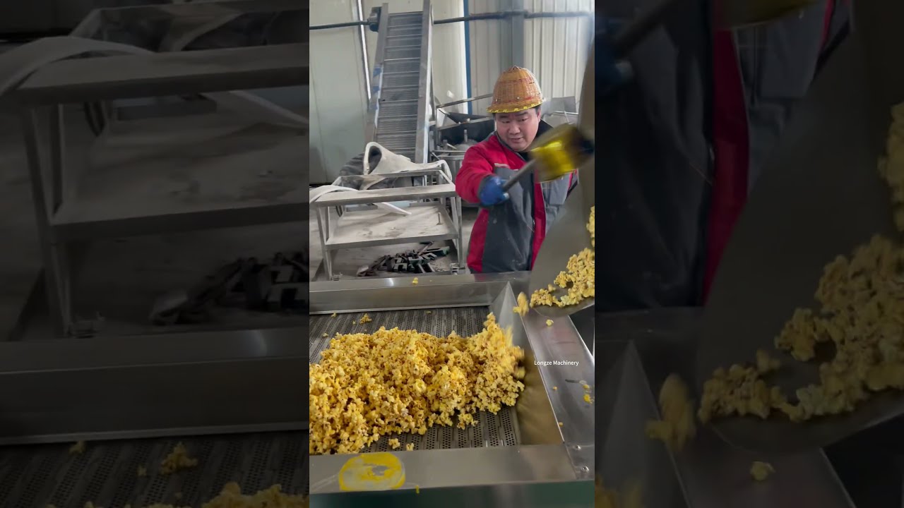 Gas-Powered Popcorn Line in Operation: Stable Output, One Operator
