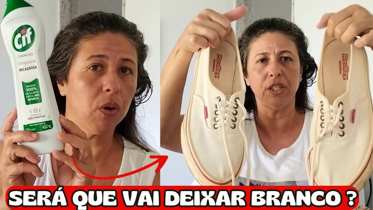 CIF CREMOSO LIMPEZA MILAGROSA SERÁ QUE ELE DESENCARDI e SALVA TÊNIS ...