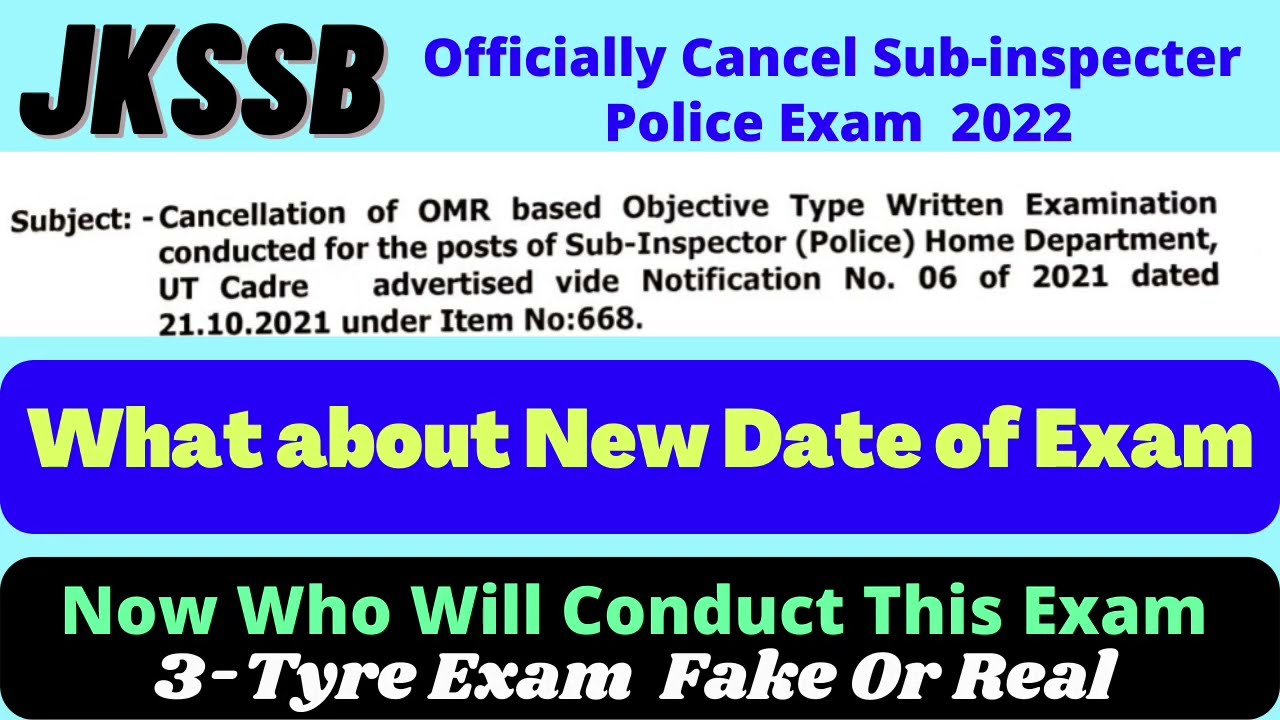 Jkssb SI Scam//Official Notification From Jkssb (Sub-inspector Police Exam Cancel)