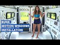 Motion windows bunk installation  ram promaster van build series  van life  solo female traveler