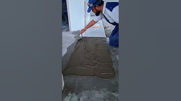 Leveling the cement before installing the tiles #shorts
