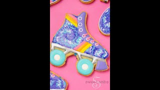 I Made A Roller Skate Cookie With Tie Dye Royal Icing! by SweetAmbsCookies 1,825 views 2 months ago 3 minutes, 17 seconds