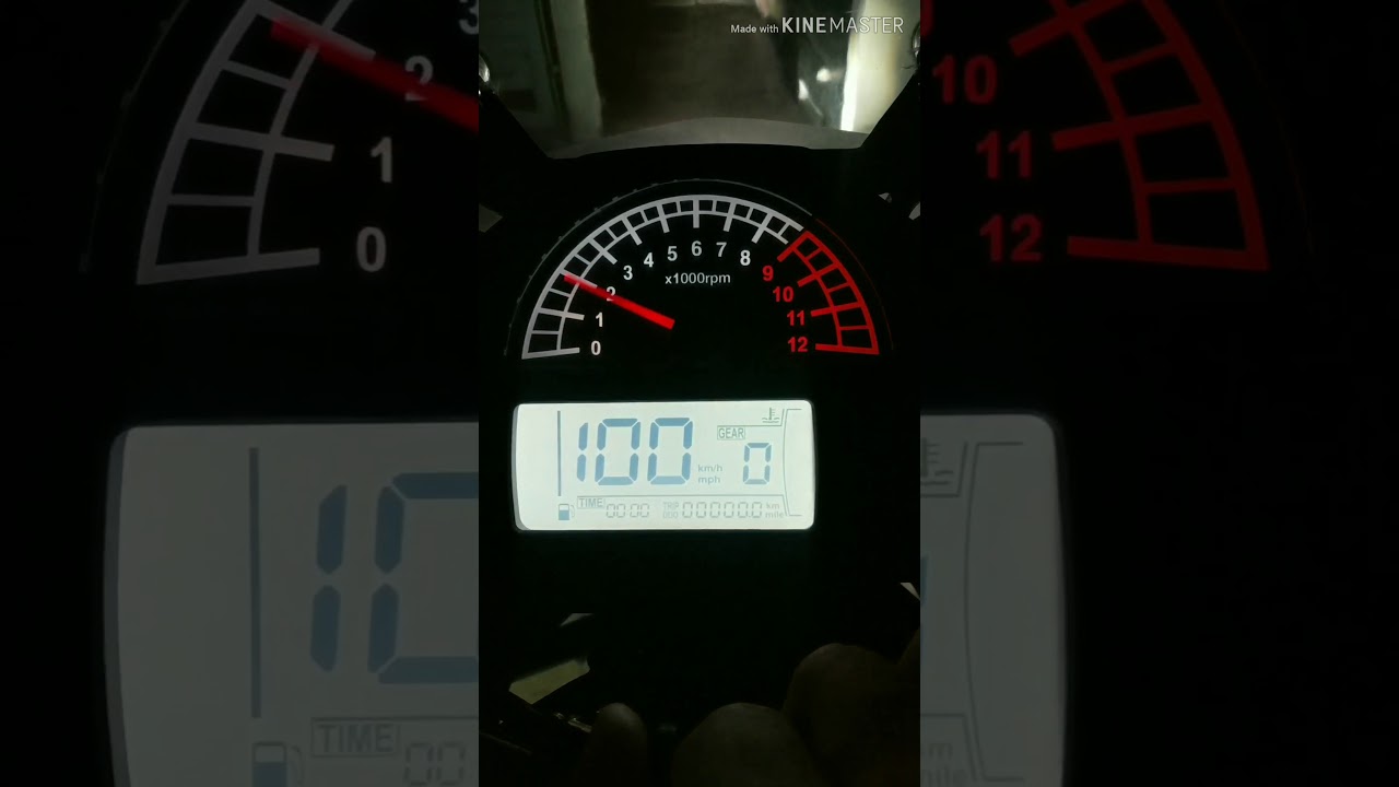 Slow motion Speedometer startup of Zongshen RX3 imported by RoadPrince