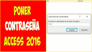 Poner CONTRASEÑA access 2016 🔒 - CIFRAR base de datos