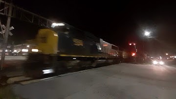 CSXT 4545 SD70MAC leads E320 double barrel empty coal train in Clinton SC