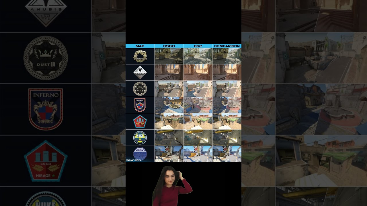 Counter Strike CSGO vs CS2 Map Comparison – CS2 is so much brighter, making dark player models easie