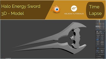 Blender Creation - Halo Energy Sword - (BLENDER TIME LAPSE)