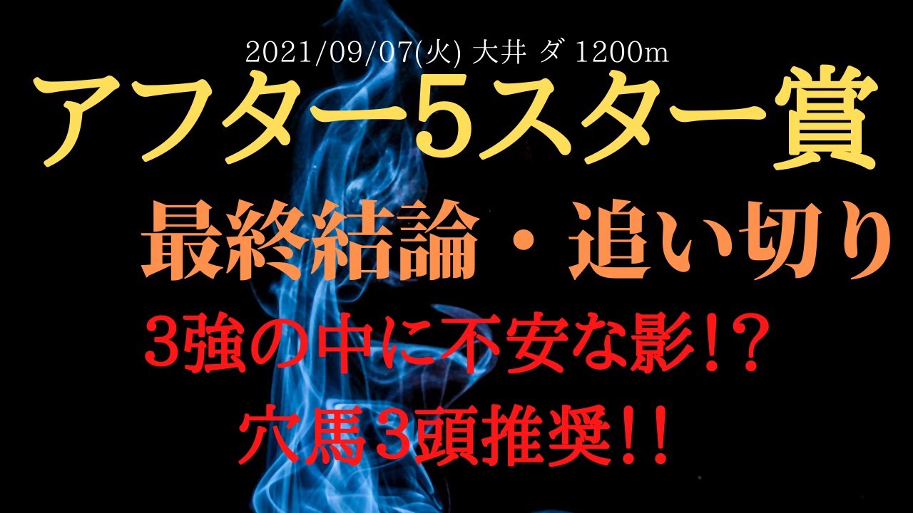 最終結論 最終追い切り アフタ５スター賞 2021 不動の軸馬はこの馬だ 狙える穴馬３頭推奨 地方競馬重賞予想 Youtube