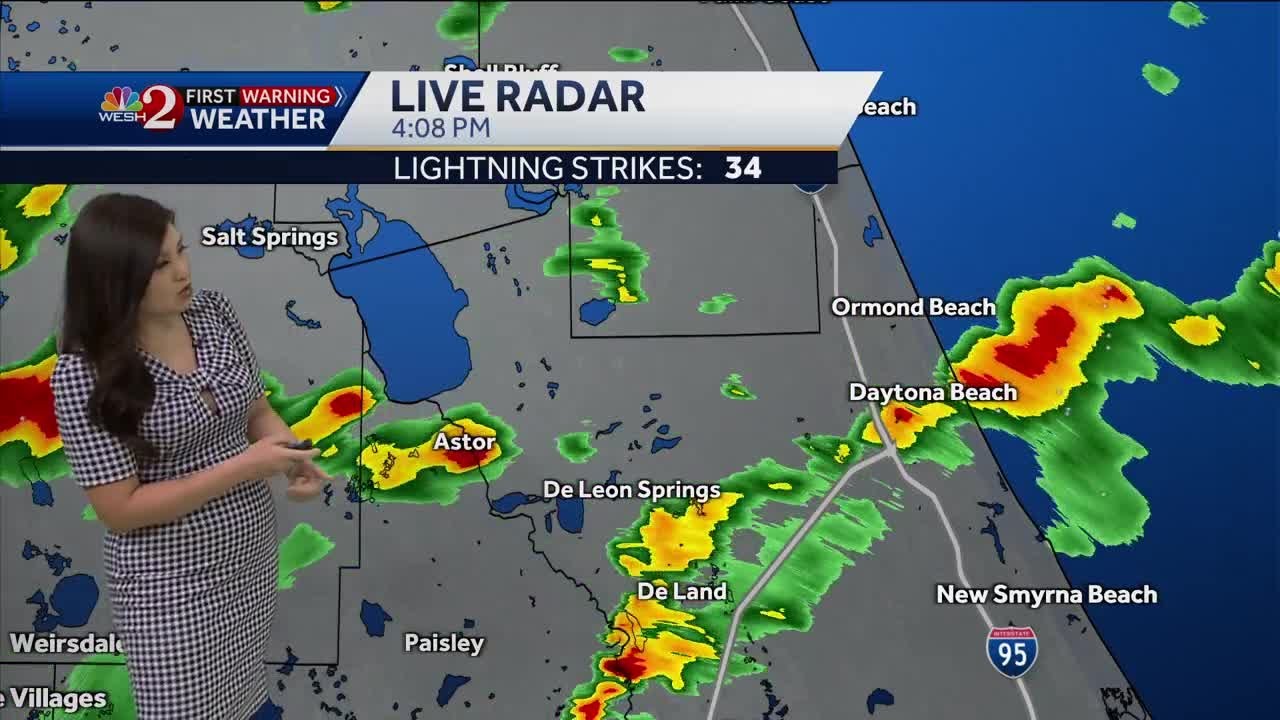 Showers and storms continue to push through this afternoon - YouTube
