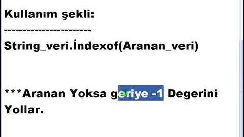 Visual Basic .NET - Ders 151 : indexof Metodu