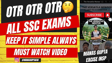 OTR All details ✅ One Time Regsitration Complete Video ☝️ Must watch 🙏 #sscotr #ssc #cgl #chsl #otr