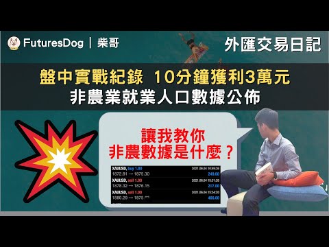 【柴哥】10分鐘獲利3萬元｜盤中實戰紀錄｜非農數據公佈｜外匯交易日記