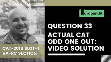 CAT-2018 Slot-1 VA-RC Question 33 | Odd One out Question for CAT | CAT Preparation