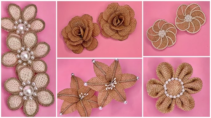 Super Easy Burlap Flowers DIY · Just That Perfect Piece