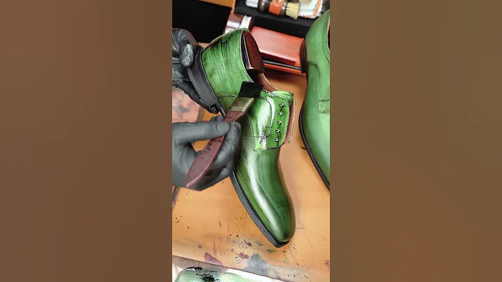Gifennse Green Derby Coloring Process | Handmade Leather Magic H #derby #shoes #handmade