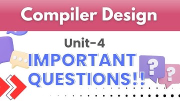 Compiler Design Unit 4 | Important Questions Explained in Hindi | RGPV