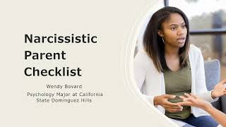 Narcissistic Parent Checklist