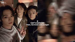 car's outside - chan, minho and jeongin Resimi