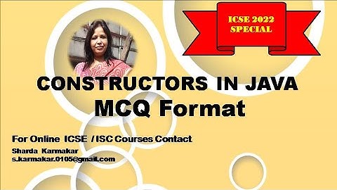 Constructor   #ICSE #MCQ #ShardaKarmakar