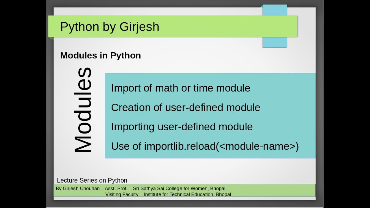 Python Modules: Creating & Importing - YouTube