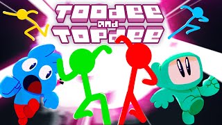 Playing 2 Games At Once To Save THE UNIVERSE | Toodee and Topdee