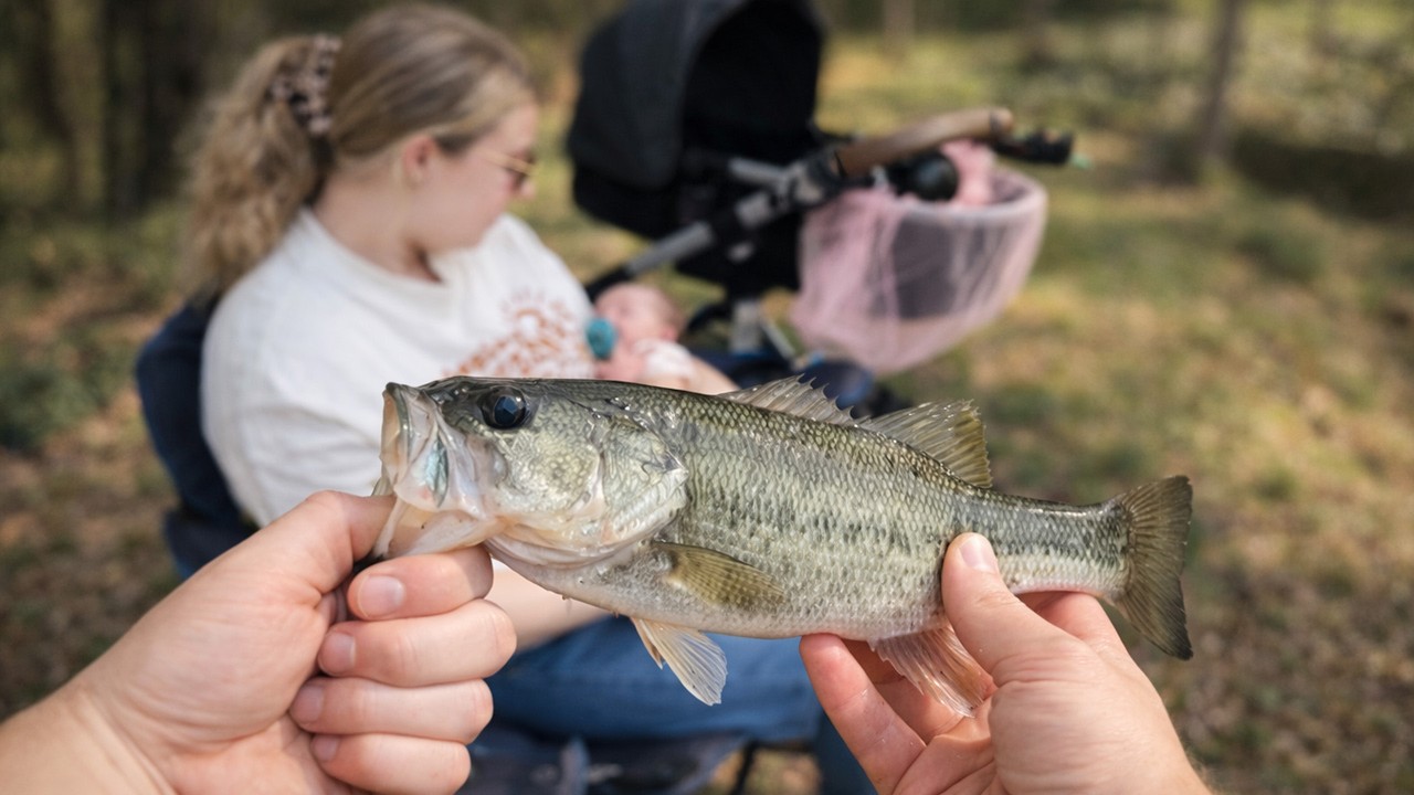 First Time Bass Fishing as a Family!