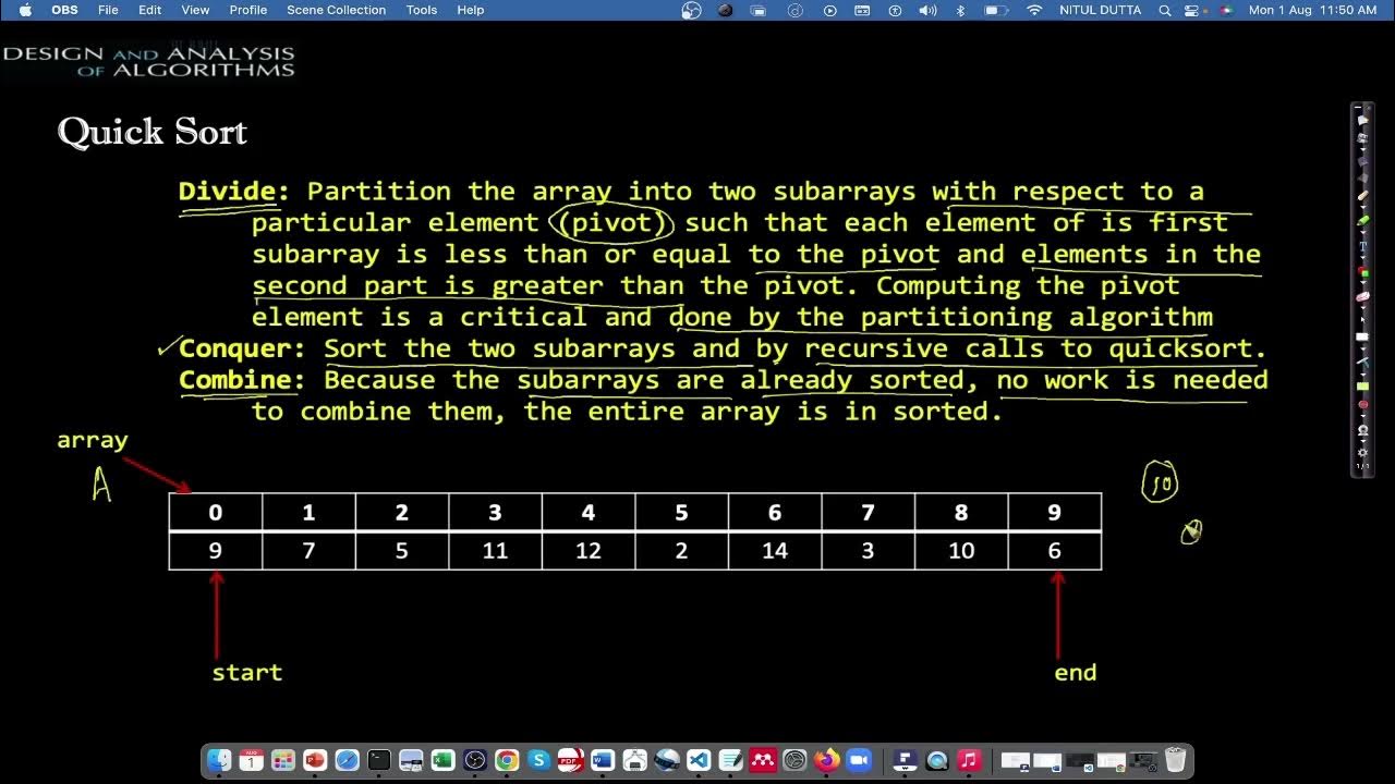The quick sort algorithm - YouTube