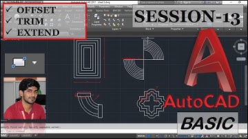 AUtoCAD Hindi Session-13 || OFFSET  TRIM  EXTEND