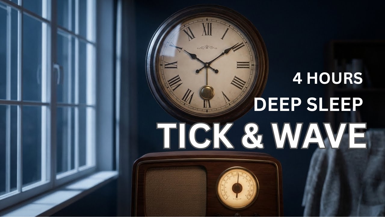 Clock Ticking Radio Waves ASMR for Deep Sleep 4 Hours