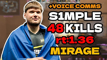 🔥s1mple 48 KILLS rt:1.36 +VOICE COMMS (mirage) | FACEIT EU RANKED l #cs2 #pov
