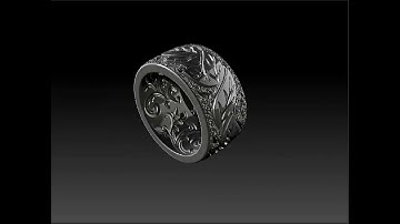 Inside-and-Out Gold Ring - preview 3D model in ZBrush
