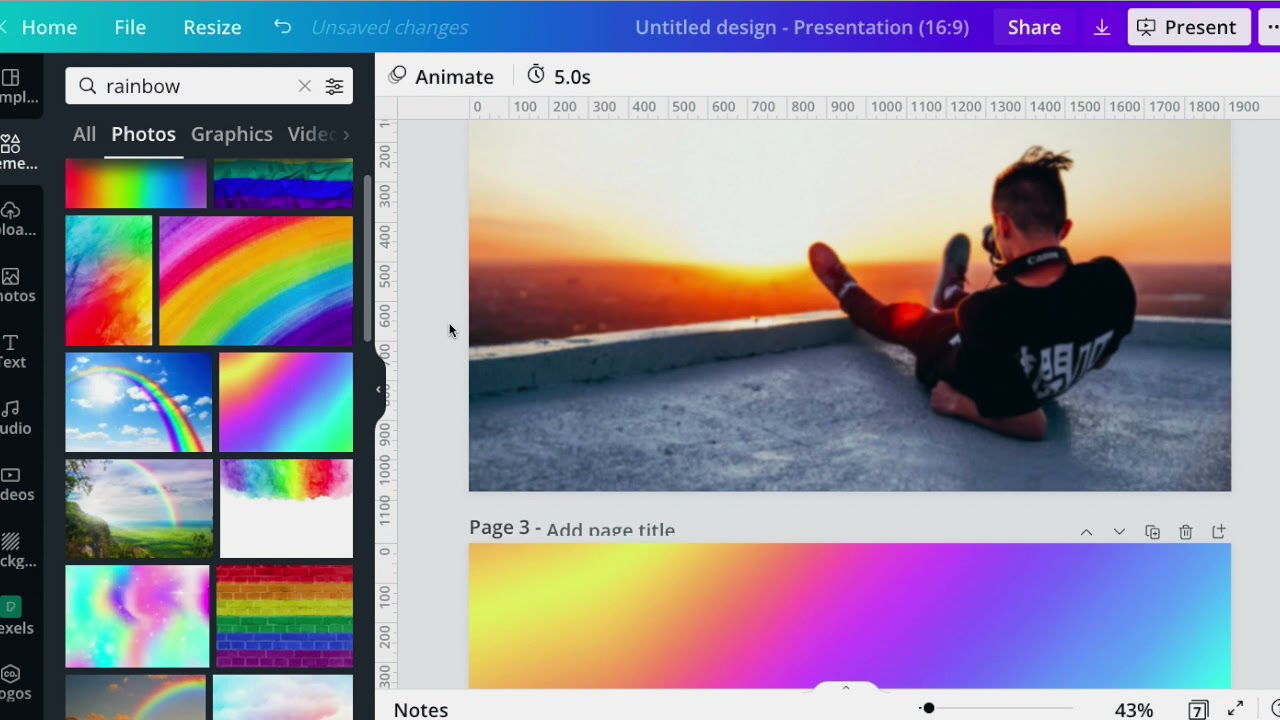 How to create Rainbow gradient faded background in Canva YouTube