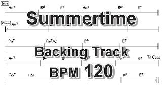 Video thumbnail of "Summertime - Backing Track - Am - BPM 120"