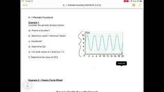 6-1 Periodic Functions MCR3U