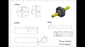 Design of flange coupling part and assembly in Solidworks