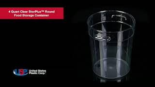 4 Quart Clear StorPlus™ Round Food Storage Container | U.S. Plastic Corporation®