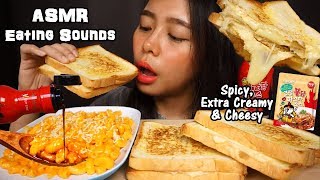 ASMR Samyang Fire Mac & Cheese, Grilled Cheese Sandwich | Eating Sounds | No Talking