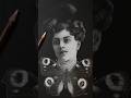 Drawing a portrait of a Victorian lady with a butterfly #portraitdrawing #blackpaperart #art