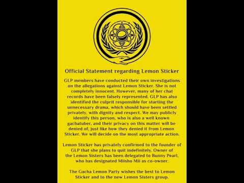 Official Statement regarding