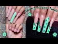 SPRING POLYGEL NAILS | SWIRLS &amp; FLOWER CHARMS | NAIL TUTORIAL