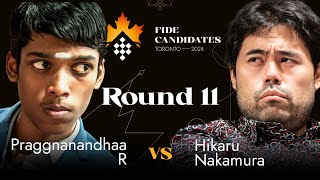 Round 11 | Praggnanandhaa R vs Hikaru Nakamura | FIDE Candidates 2024 screenshot 3