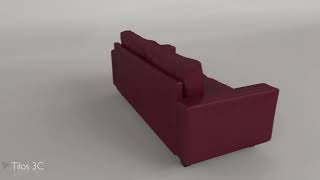 Mussa  Sillón Tilos 3 Cuerpos en Ecocuero Bordó | www.megatone.net