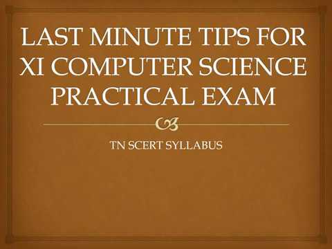 LAST MINUTE TIP FOR 11th COMPUTER SCIENCE PRACTICAL || TN STATE BOARD ...