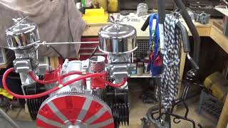 Briggs & Stratton opposed twin, dual carburetor throttle linkage and more