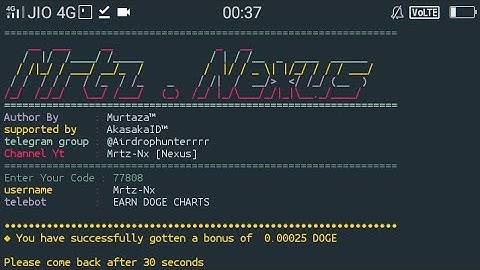EARN UNLIMITED DOGE VIA TELEBOT WITH TERMUX