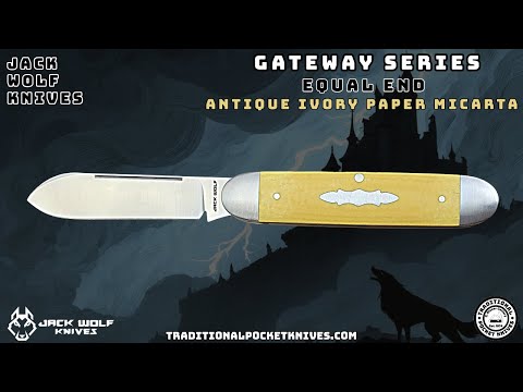 Jack Wolf Knives: Equal End - Antique Ivory Paper Micarta